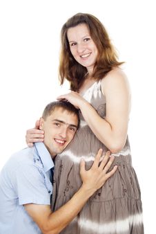 Pregnant Woman With Husband Stock Image