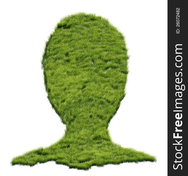 Grass shaped human head