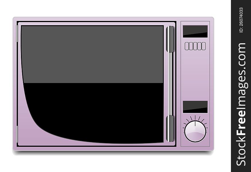 pink microwave oven isolated on a white background illustration