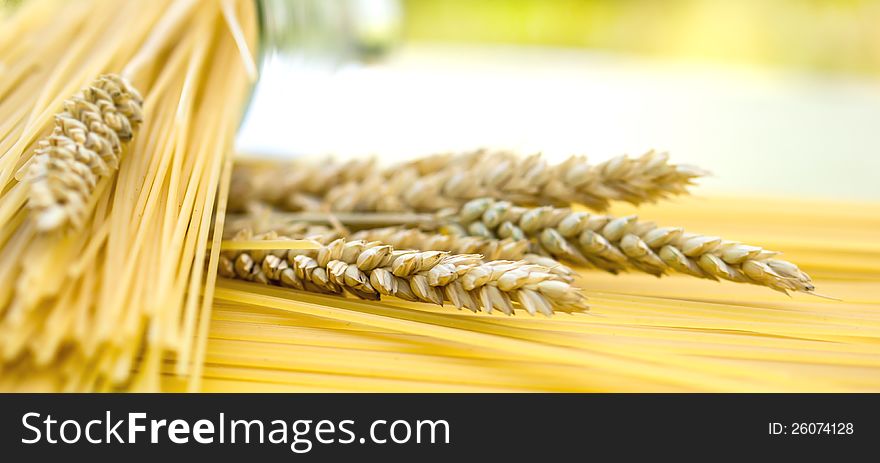 Spaghetti made â€‹â€‹from wheat flour