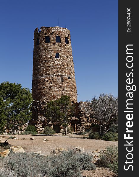 The Desert View Watchtower designed by Mary Elizabeth Jane Colter in the Grand Canyon National Park, Arizona, USA