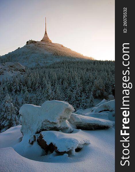 Winter mountains in the czech republic.