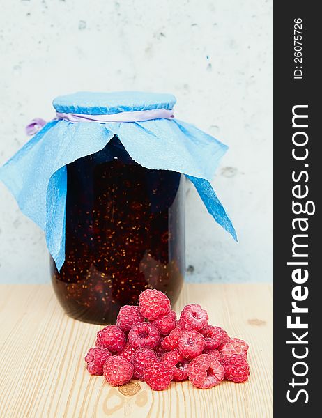 Fresh Raspberries And Jam