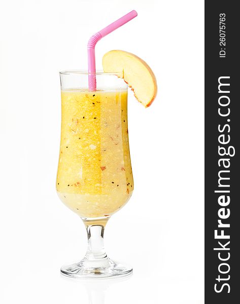 Photograph of a fresh looking fruit juice. Photograph of a fresh looking fruit juice