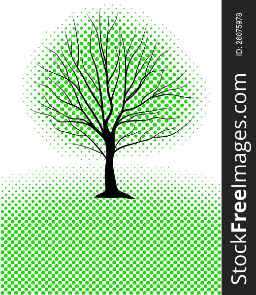 Abstract tree with halftone elements