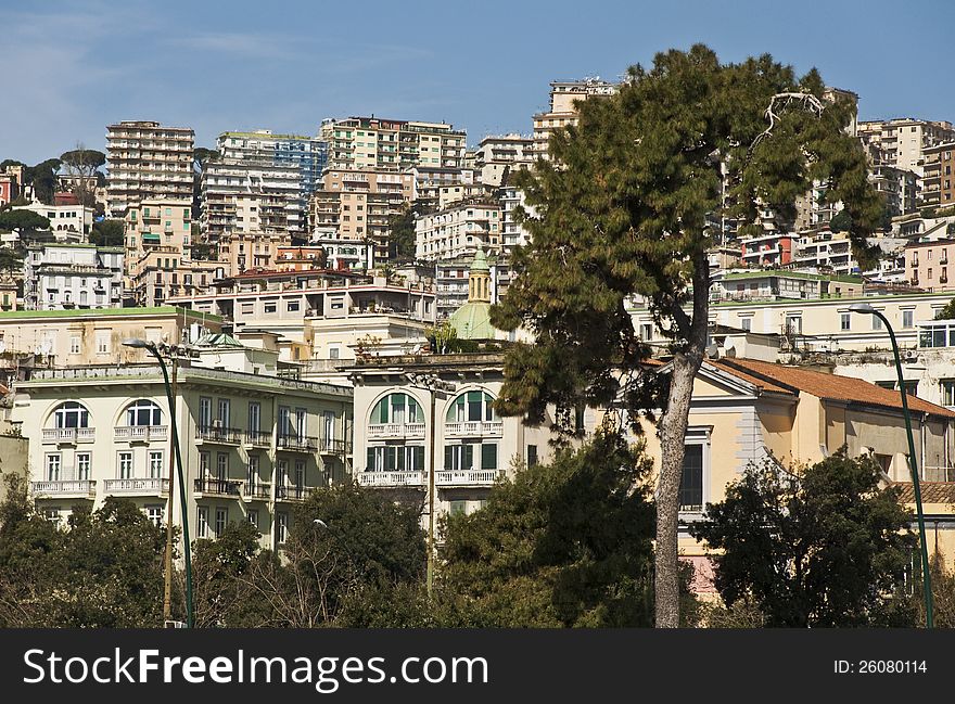 View of the city of Naples, Italy