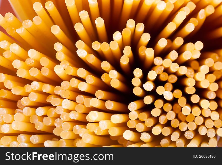 Macaroni end view abstract background