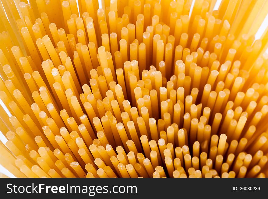 Macaroni end view abstract background