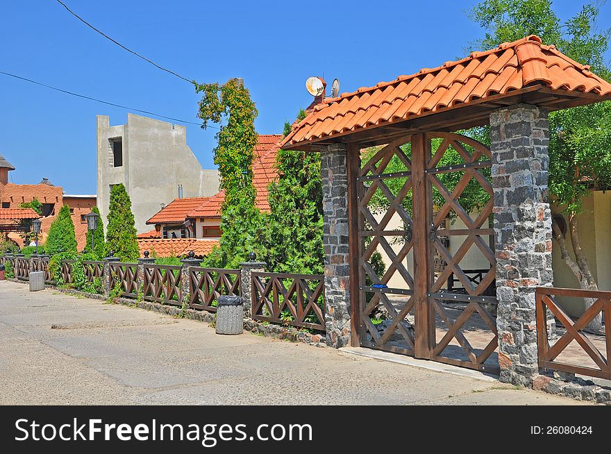 Stock photo - the entrance to the cafe. Stock photo - the entrance to the cafe