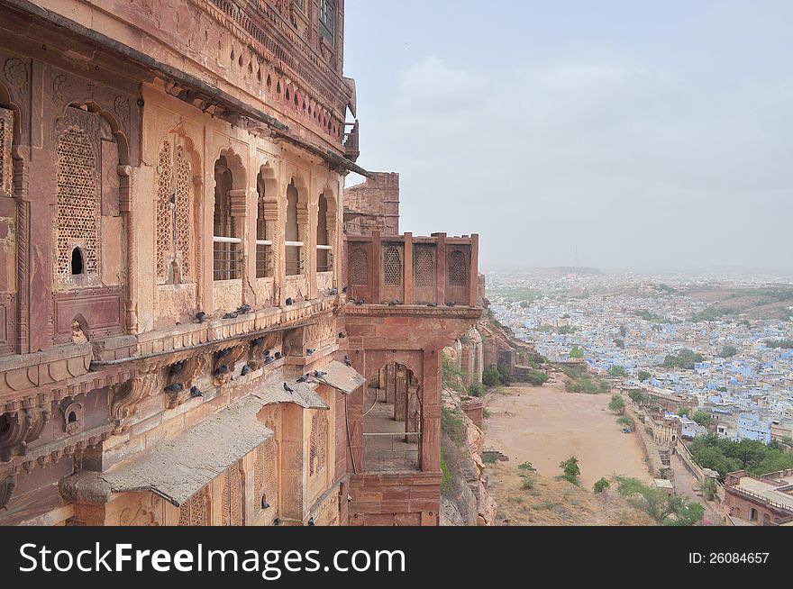 City of Jodhpur with Mehrangarh fort in the foreground. City of Jodhpur with Mehrangarh fort in the foreground