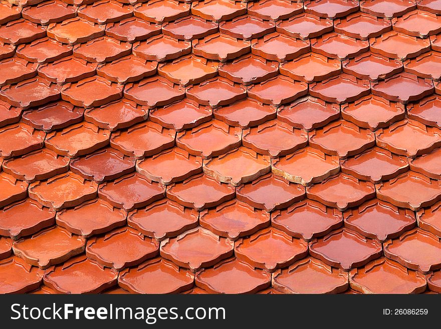 Texture of roof, brown color rooftop in temple. Texture of roof, brown color rooftop in temple