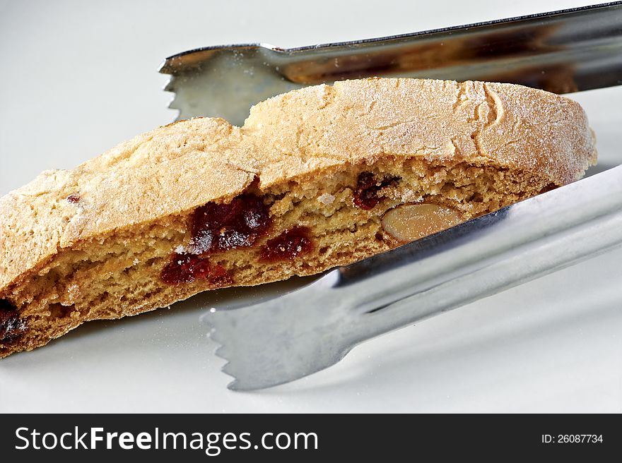 Almond Biscotti With Berries On The Plate