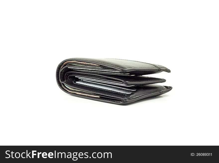 Black Wallet On White Background