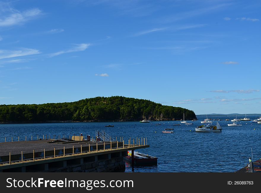 View of the bay at Bar Harbor Maine. View of the bay at Bar Harbor Maine