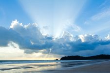 Tropical Beach Sunset Sky With Lighted Clouds Royalty Free Stock Photo Tropical Beach Sunset Sky With Lighted Clouds Royalty Free Stock Photo