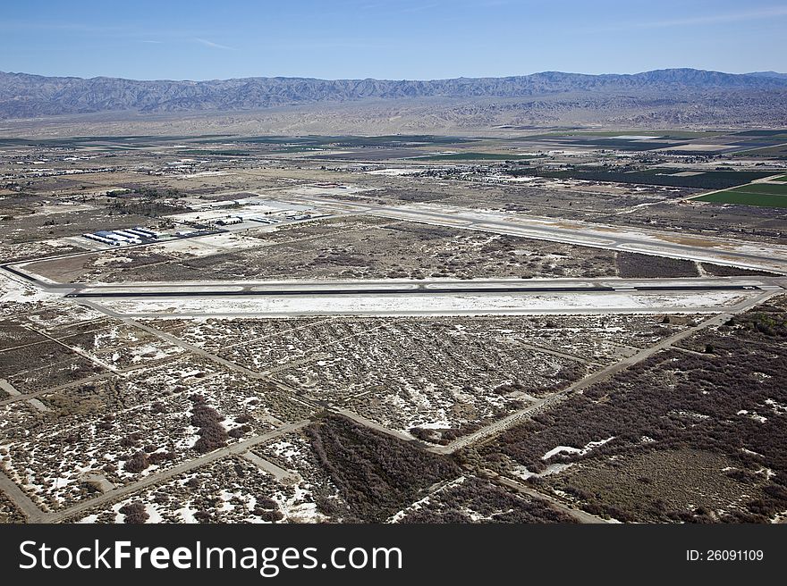 Aerial view of the airport in Thermal, California