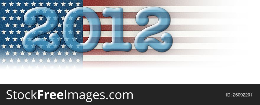Digital Illustration of the year 2012 and stars and stripes. Digital Illustration of the year 2012 and stars and stripes.