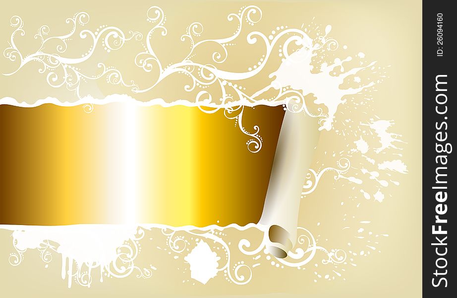 Scroll banner with space for text. Vector banner. Scroll banner with space for text. Vector banner