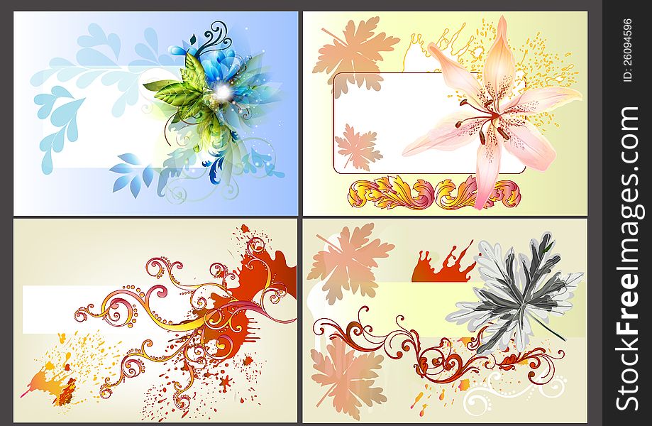 Flower vector design elements