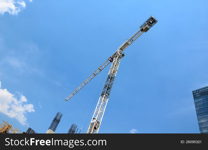 Crane on construction site for commercial development. Crane on construction site for commercial development