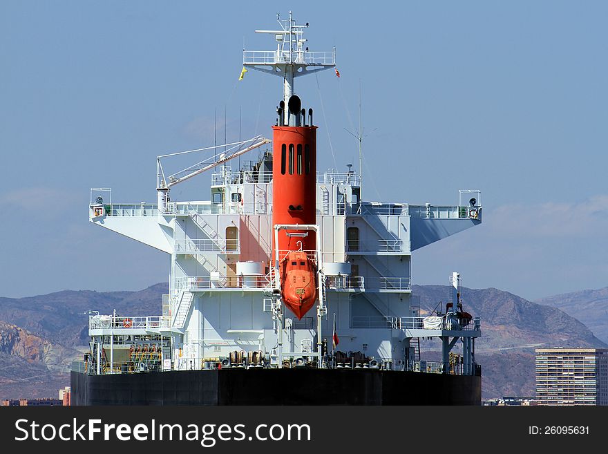 Rescue boat in a bull carrier ship