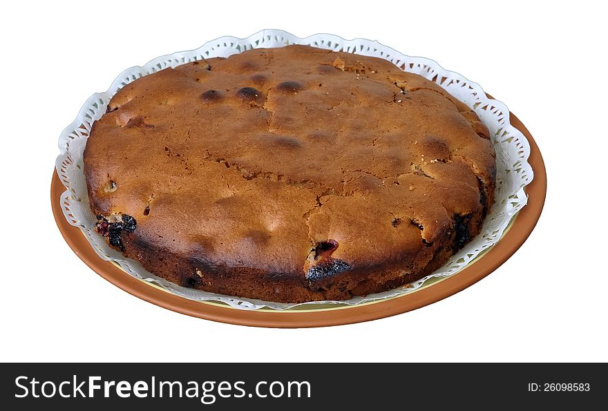 A home made cake with cherry as its main ingredient. A home made cake with cherry as its main ingredient