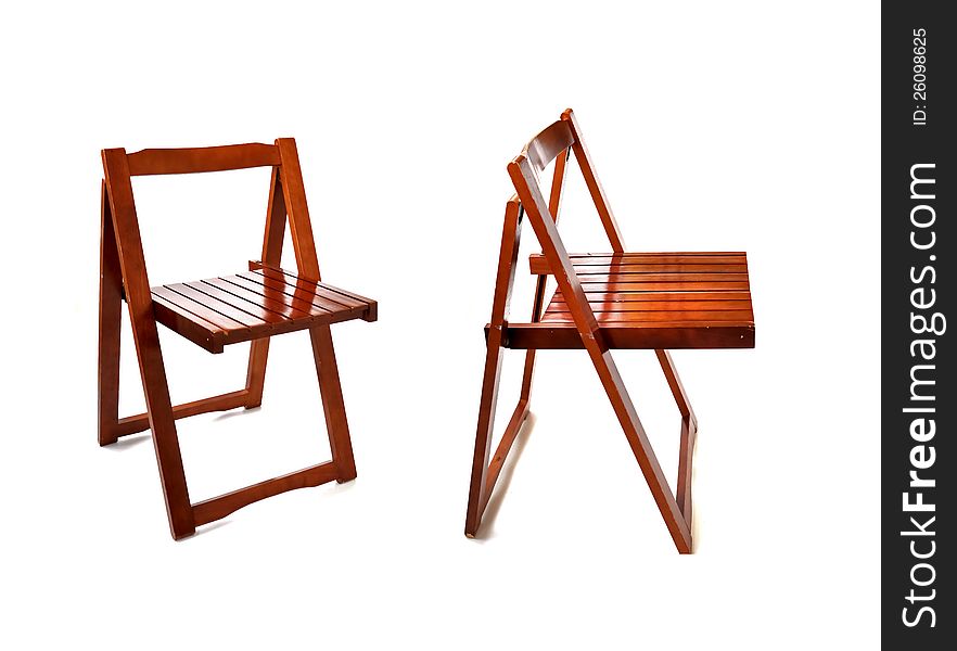 Two views of a dark brown wooden chair