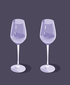 Two Celebratory Wine Glasses Royalty Free Stock Photography