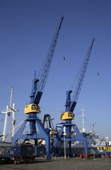Blue And Yelllow Crane Stock Photos Blue And Yelllow Crane Stock Photos
