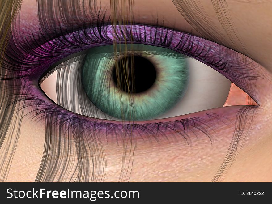 3D render of a womans eye