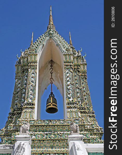 Ornamental bell in Wat Pho, Bangkok, Thailand