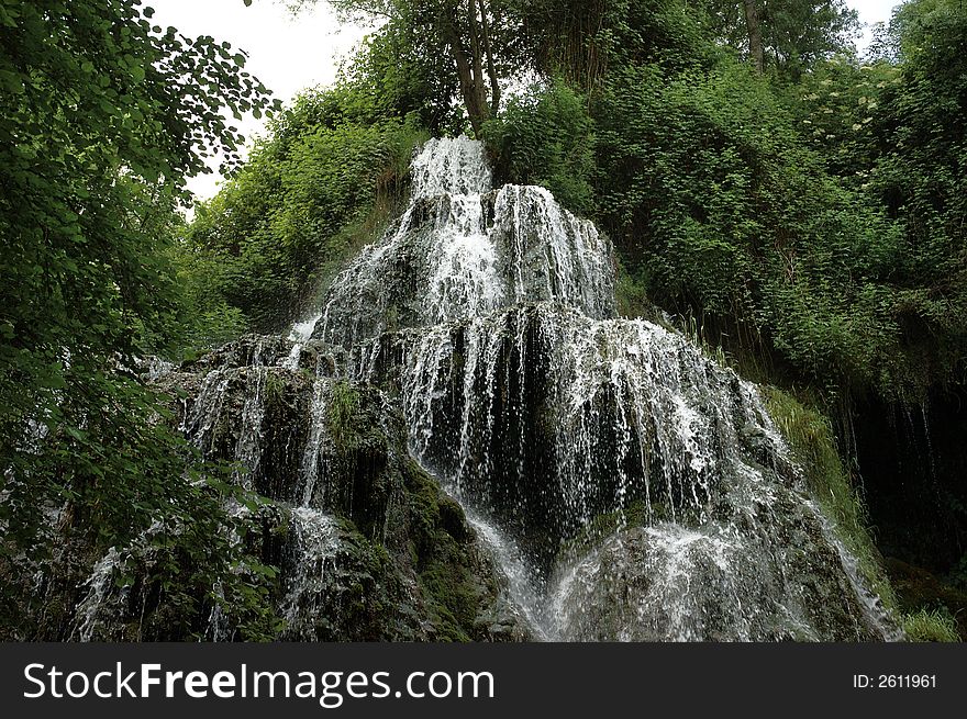 Beutiful cascade in Spain - Monasterio de Piedra. Beutiful cascade in Spain - Monasterio de Piedra