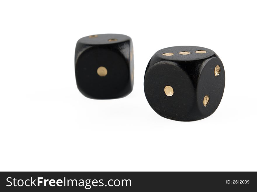 Pair of dice on white