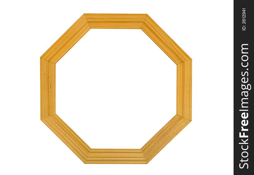 Eight-square wooden frame, isolated on white background