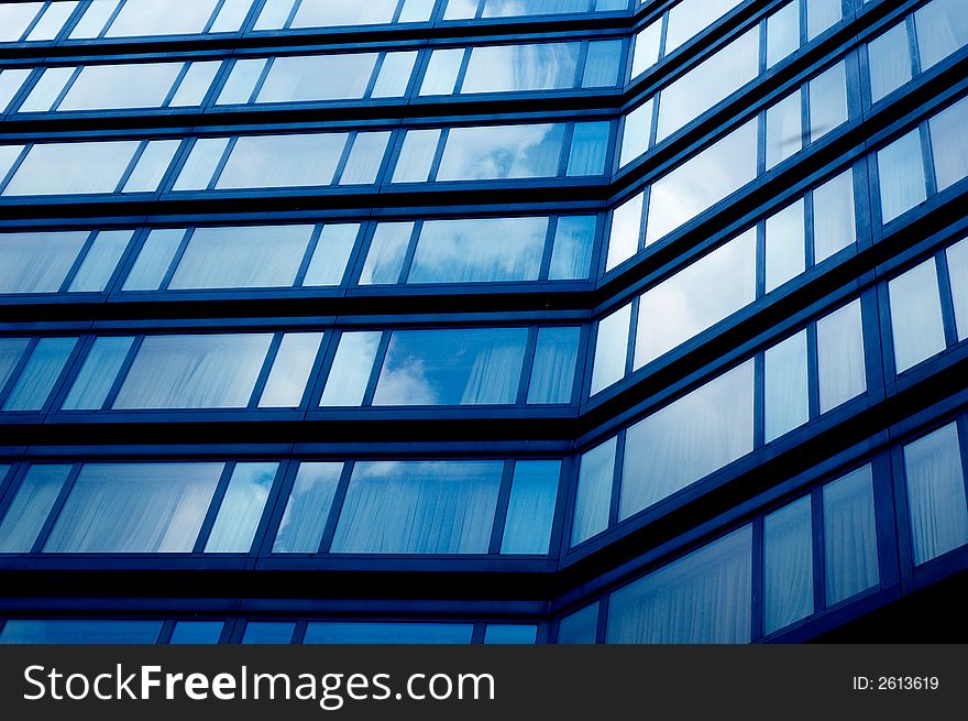 Windows of a modern building (blue tone). Windows of a modern building (blue tone)