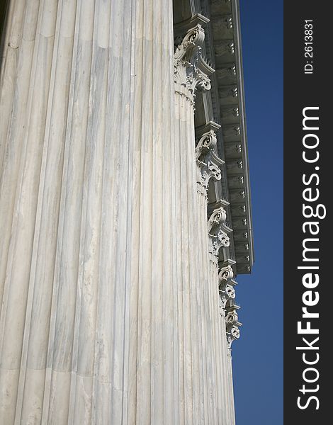 Pillar of zapeion building in athens greece. Pillar of zapeion building in athens greece