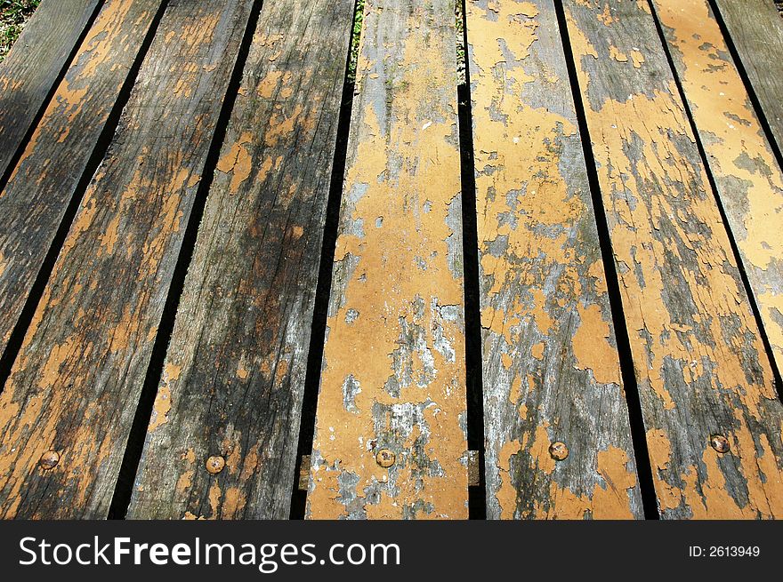 Close up perspective view of weathered wood planks. Close up perspective view of weathered wood planks