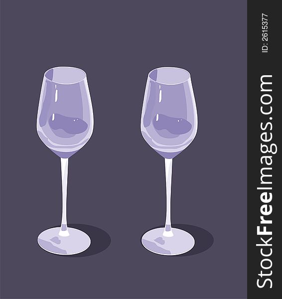 Two celebratory wine glasses