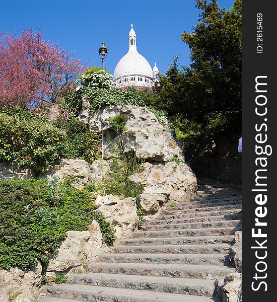 Top of the Dome of the Basilica of the Sacre Coeur on Montmartre, Paris, France