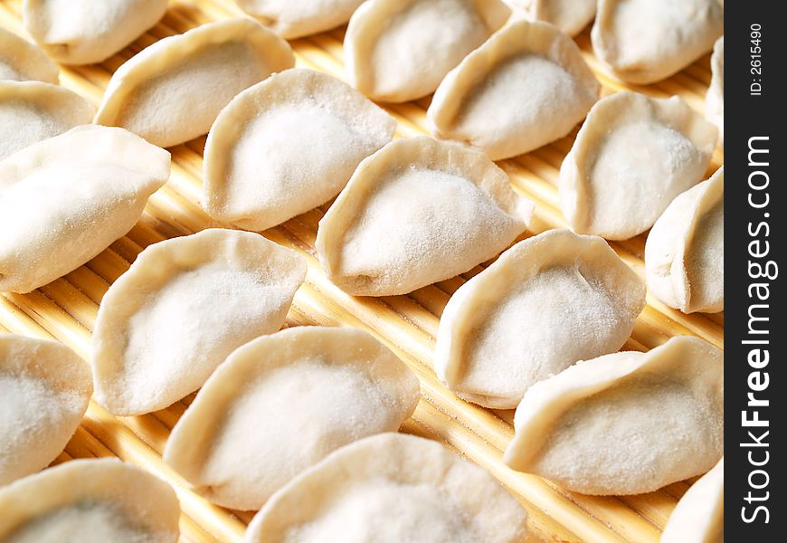 Dumplings ready to cook - a traditional Chinese food