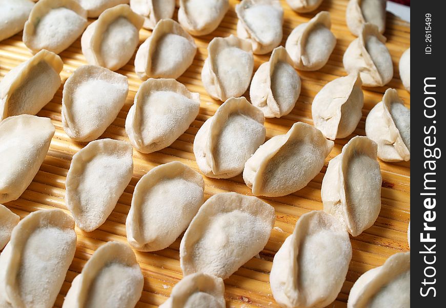 Dumplings ready to cook - a  traditional Chinese food