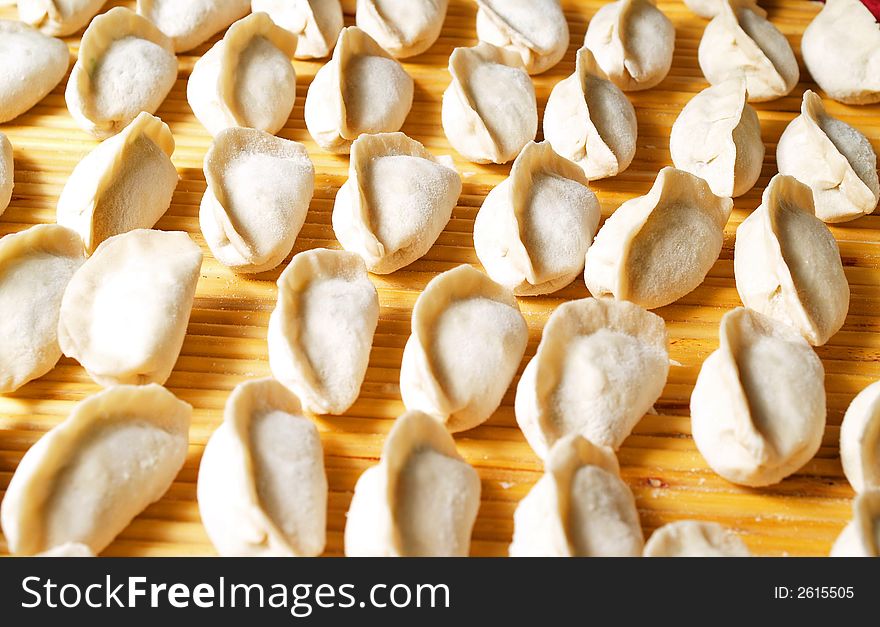 Dumplings ready to cook - a  traditional Chinese food