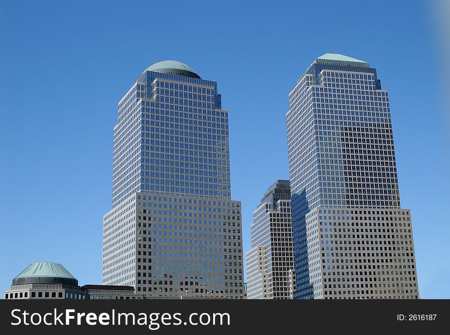 Two buildings in New York City. Two buildings in New York City