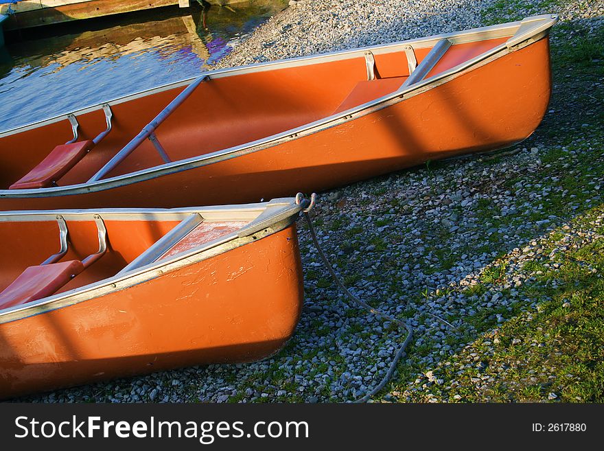 Canoes in the morning light