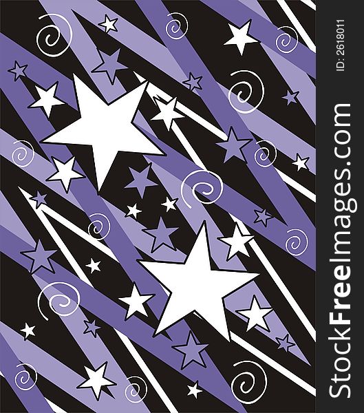 Abstract design with stars and spirals. Abstract design with stars and spirals