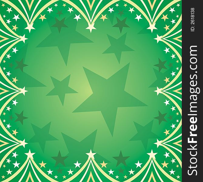 Green abstract background with stars. Green abstract background with stars