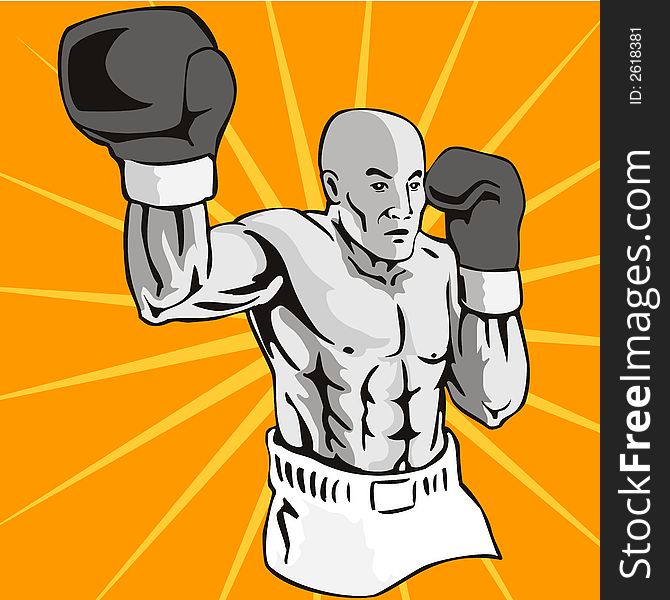 Illustration of a boxer sparring. Illustration of a boxer sparring.
