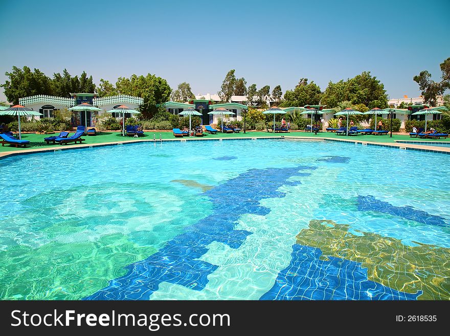Big swimming pool on a resort