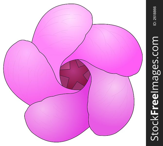 Vector illustration of a purple flower.