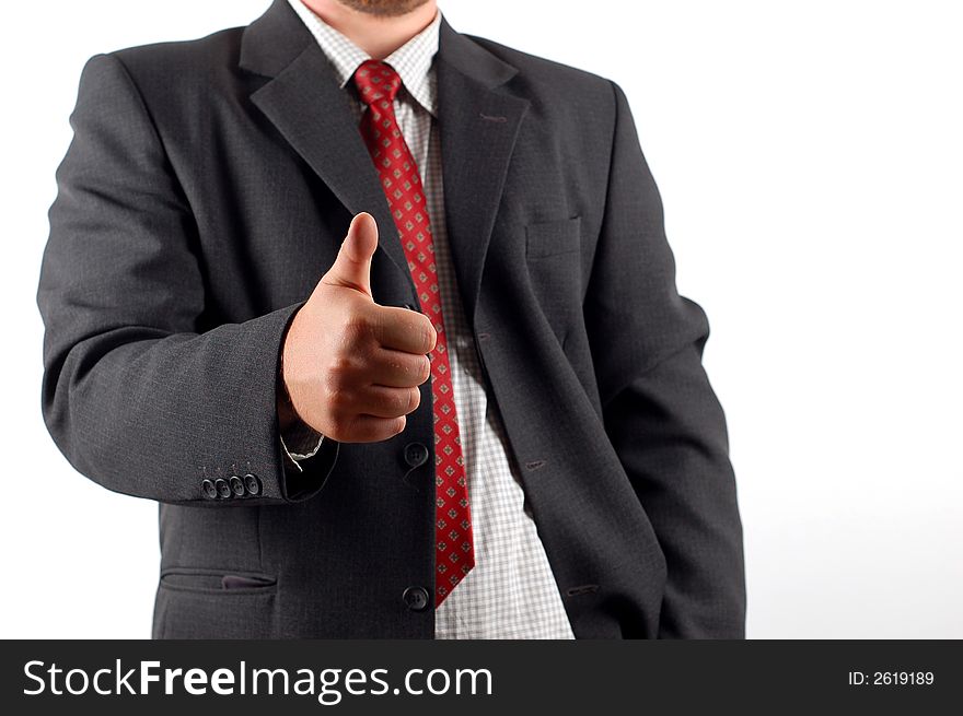 Businessman in black suit and red tie. Businessman in black suit and red tie